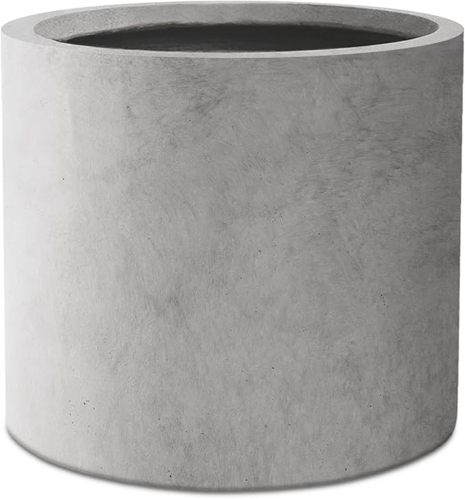 Kante 12.6" Dia Concrete Outdoor Modern Cylindrical Planters Set of 3, Natural Concrete | Amazon (US)