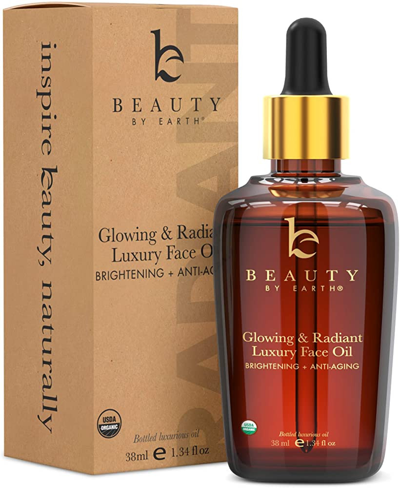 Beauty by Earth Organic Face Oil – Glowing & Radiant, for Dry, Normal or Sensitive Skin, Moring... | Amazon (US)