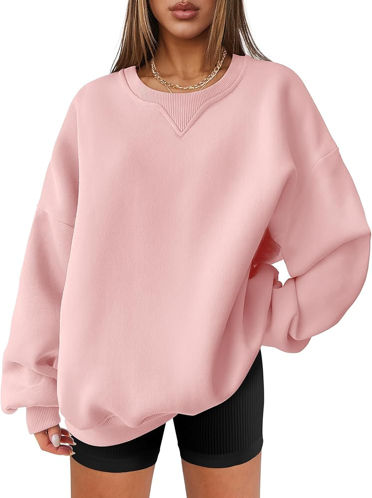 ANRABESS Womens Sweatshirts Oversized Fleece Crew Neck Pullover Hoodies Casual Comfy 2024 Fall Fa... | Amazon (US)
