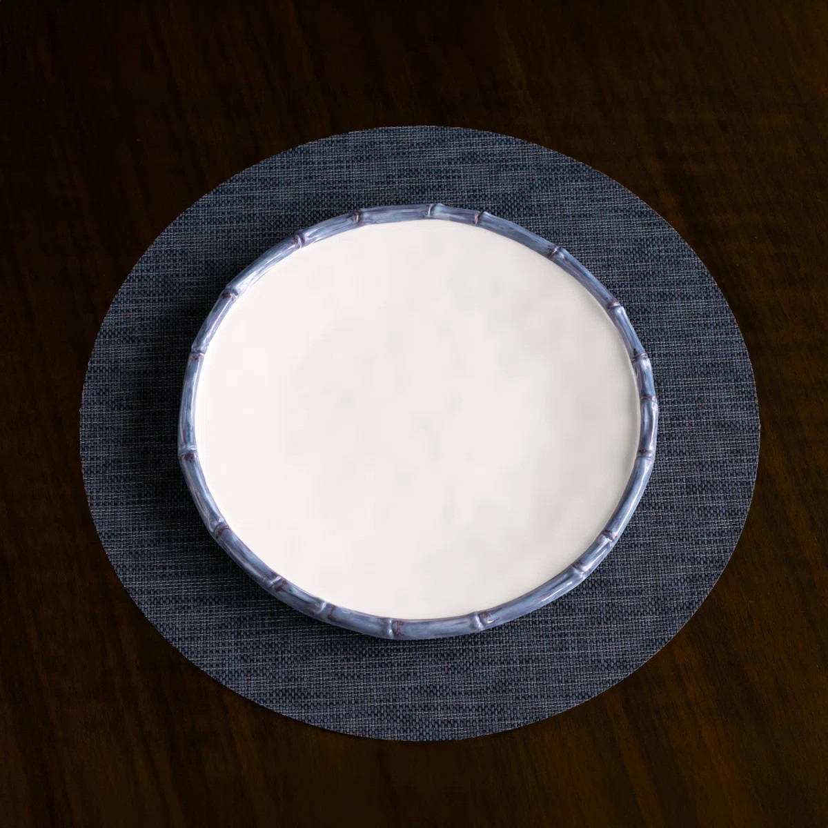 Vida Bamboo 11" Dinner Plate (White and Blue) (Set of 4) | Wayfair North America