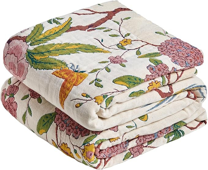 MSGKV The Boho Layer: 60"x80" Cotton Throw Blanket – Full Size for Couch Snuggles, Twin Bed Top... | Amazon (US)