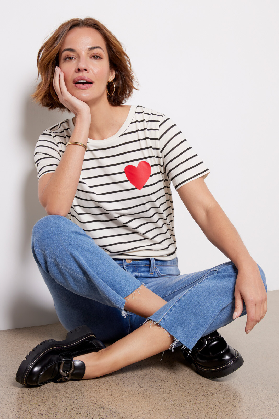 Lola Heart Stripe Tee | Evereve