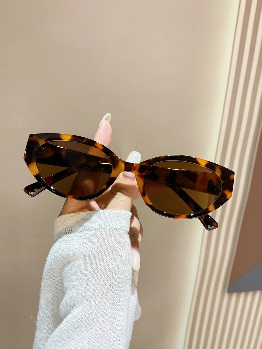 1 Pair Oval Plastic Frame Fashion Glasses, Fashion Bohemian Style Suitable For Party, Sports, Out... | SHEIN