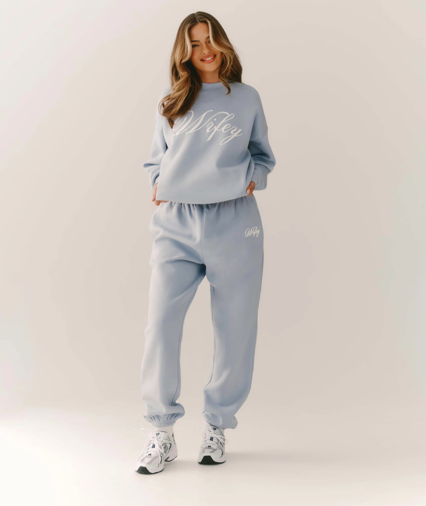 Wifey Graphic Sweatpants - Blue | Six Stories