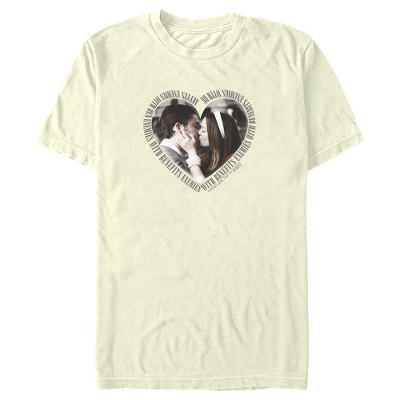 Men's Gossip Girl Blair and Chuck Heart Kiss T-Shirt - Beige - Medium | Target