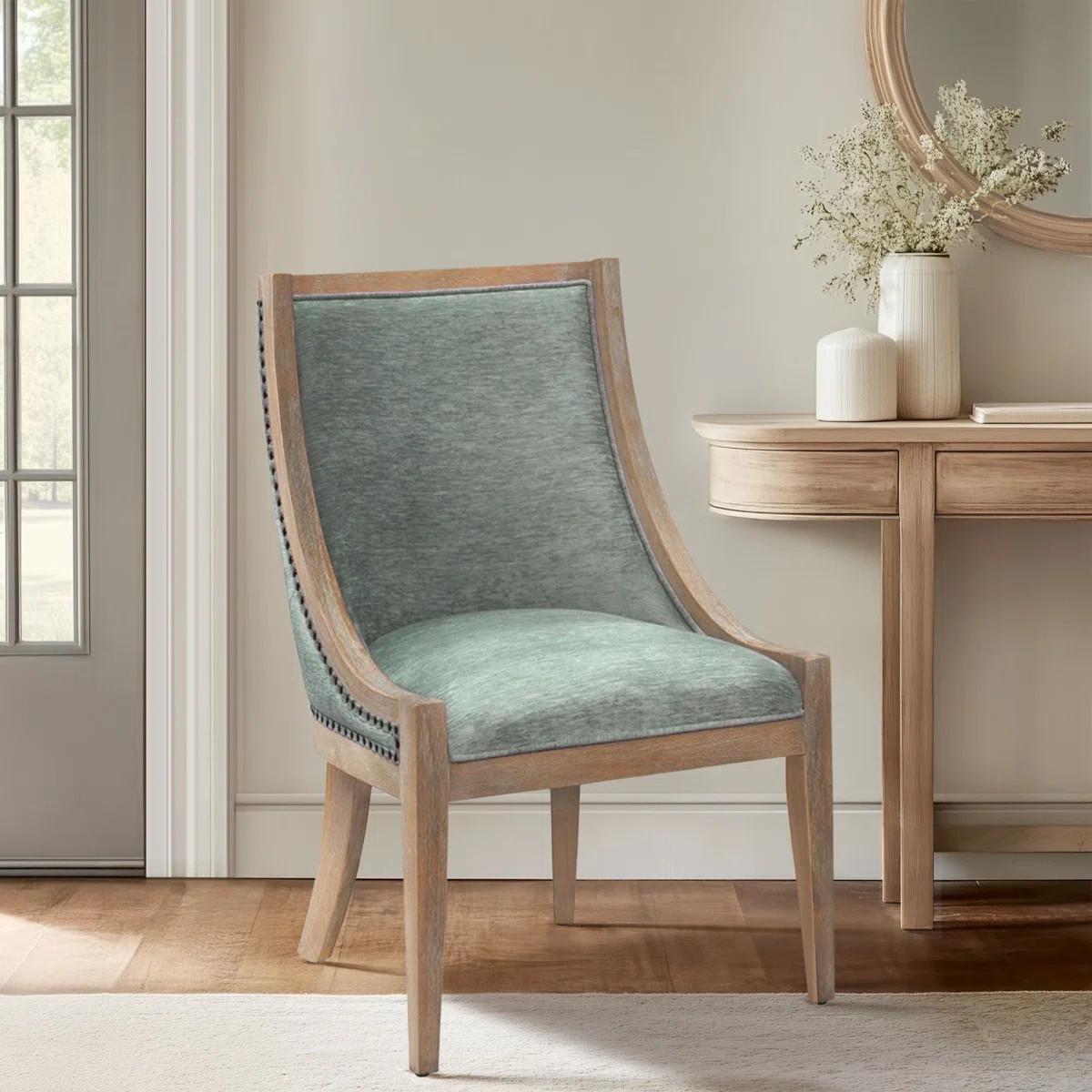 Martha Stewart Elmcrest Wood Upholstered  Dining Chair with Nailhead Trim & Reviews | Wayfair | Wayfair North America