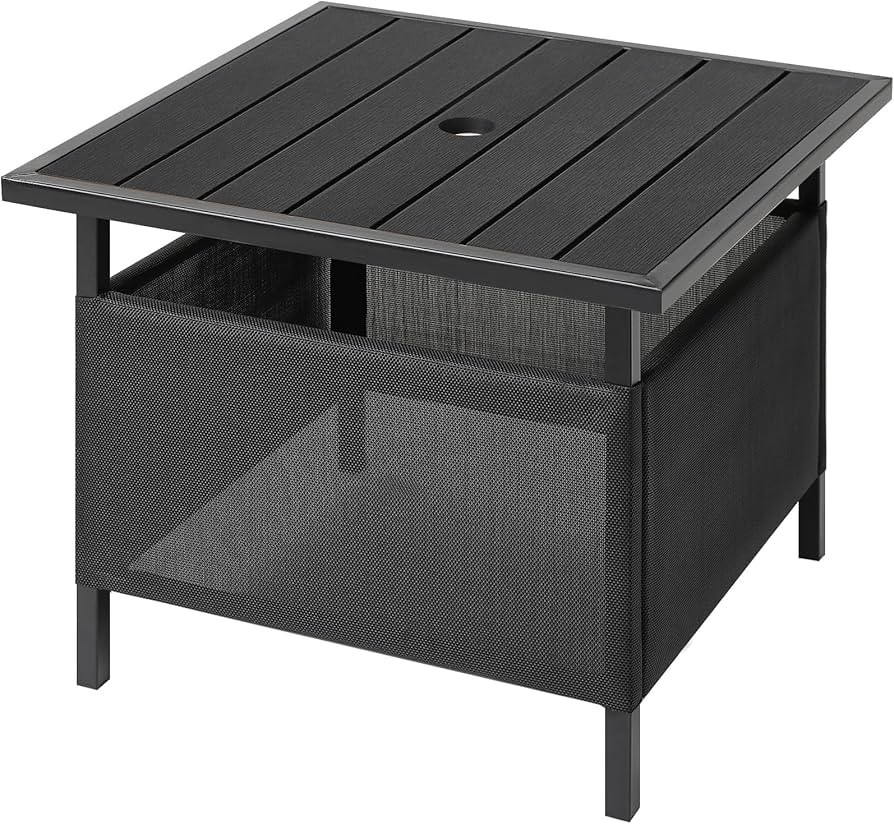 LZRS Adirondack Square Outdoor Side Table with Umbrella Hole, Pool Composite Patio Table,HDPE End... | Amazon (US)