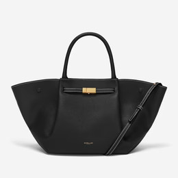 The Midi New York | Black Small Grain Ecru Stitching | DeMellier | DeMellier