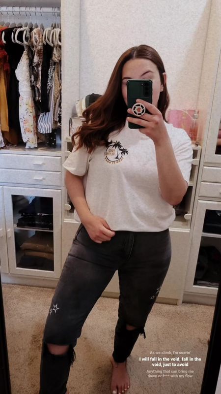 No boundaries ripped, distressed jeans + free planet graphic tee = a casual spring outfit - I bought this tee for my love but naturally I steal all his clothes sooo 😅 This video is courtesy of my Instagram story (also @amandaroblessed) if you'd like to follow me there as well, let me know you're from LTK 🧡 Remember you can always get a price drop notification if you heart a post/save a product 😉 

✨️ P.S. if you follow, like, share, save, or shop my post (either here or @coffee&clearance).. thank you sooo much, I truly appreciate you! As always, thanks for being here & shopping with me friend 🥹 

| al fresca dining, sisterstudio, kathleen post, madewell, susiewright, graduation dress, travel outfit, meredith hudkins, wedding guest dress, country concert outfit, sisterstudio, free people, maternity, travel outfit, nashville outfits, patio, mothers day, mothers day gift, mothers day outfit, mothers day dress, teacher appreciation gift, meredith hudkins, summer outfits, sisterstudio, graduation, graduation dress, target home, threshold, brightroom, mainstays, Thyme and Table, opalhouse, target finds, home finds, home decor, coffee table, livingroom | 

#LTKxMadewell #LTKGiftGuide #LTKFestival #LTKSeasonal #LTKActive #LTKVideo #LTKU #LTKover40 #LTKhome #LTKxWayDay #LTKsalealert #LTKmidsize #LTKparties #LTKfindsunder50 #LTKfindsunder100 #LTKstyletip #LTKbeauty #LTKfitness #LTKplussize #LTKworkwear #LTKunder100 #LTKswim #LTKtravel #LTKshoecrush #LTKitbag #тКЬаЬу #TKbump #LTKkids #LTKfamily #LTKmens #LTKwedding #LTKbrasil #LTKaustralia #LTKAsia #LTKcurves #LTKbaby #LTKbump #LTKRefresh #LTKfit #LTKunder50 #LTKeurope #liketkit @liketoknow.it https://liketk.it/4G4kq