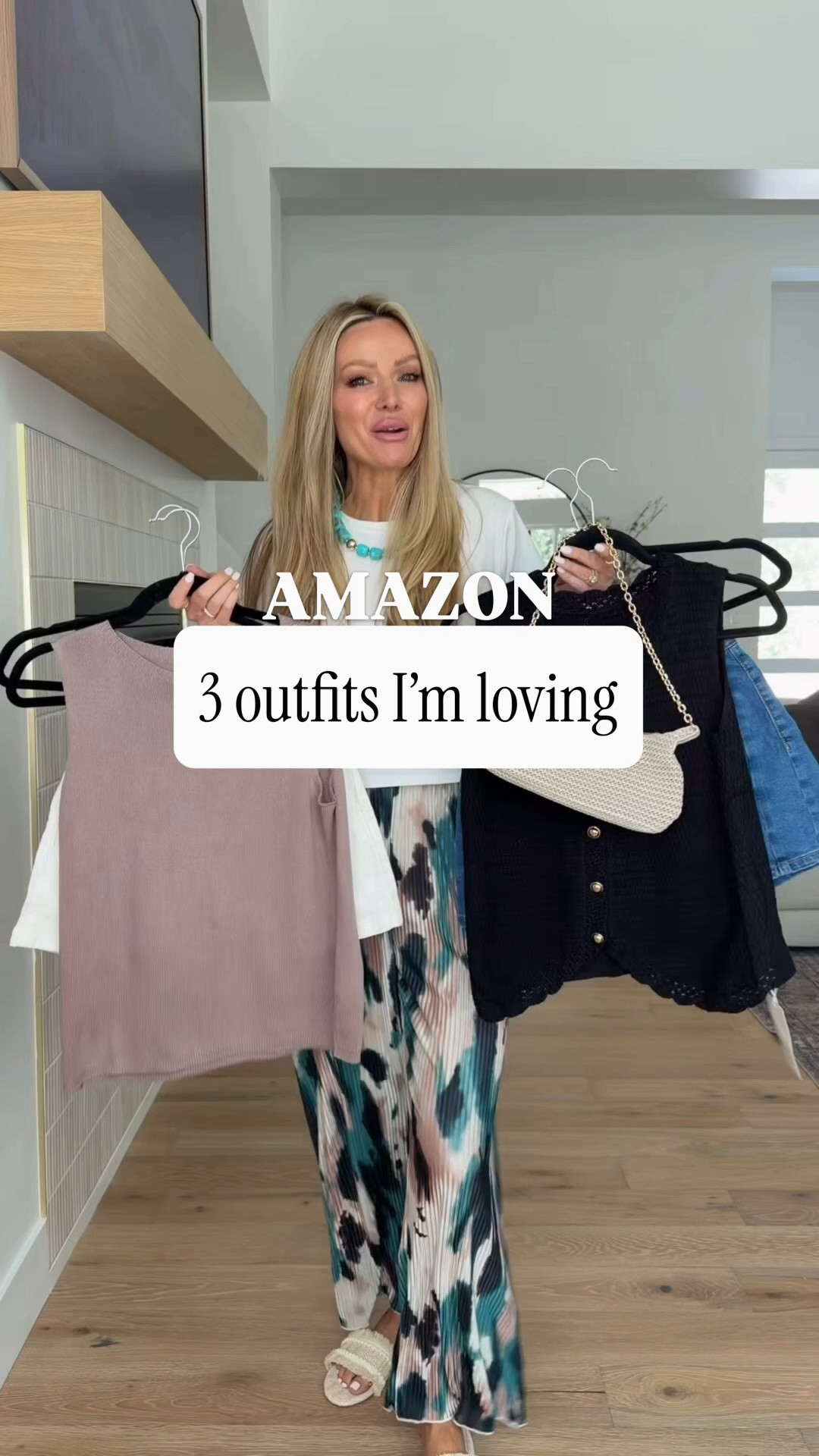 The Amazon outfits that showed up this week… and every single one is a keeper. 🤎
Comment AMAZON and I’ll send you all the info ✨

There’s nothing better than opening an Amazon package and actually loving everything inside. These three outfits are cute, comfortable, and so easy to mix and match with pieces you probably already own.

✨ Outfit 1: Flowy printed wide-leg pants + a classic white tee for an effortless vacation look.

🖤 Outfit 2: The cutest button-front knit tank paired with denim shorts for an easy everyday outfit.

🤍 Outfit 3: Neutral sleeveless top + white shorts for a polished summer look you’ll wear on repeat.

These are the kinds of outfits I reach for when I want to look put together without spending forever getting dressed.

Which one would you wear? 💕

Save this for your next Amazon order and follow for more affordable fashion finds!

#amazonfashion #amazonfinds #summeroutfits #affordablefashion #amazonstyle