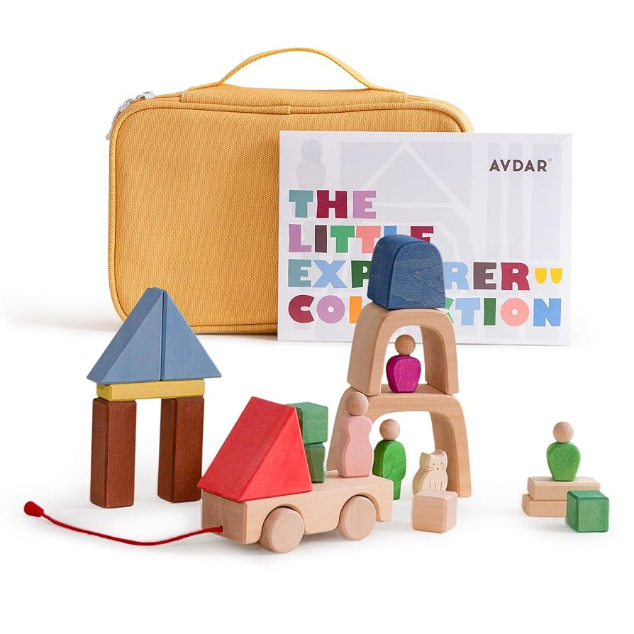 Wooden Building Blocks for Toddlers 2-4 Years, 2024 Mom's Choice Award Winner, Wooden Blocks with... | Amazon (US)