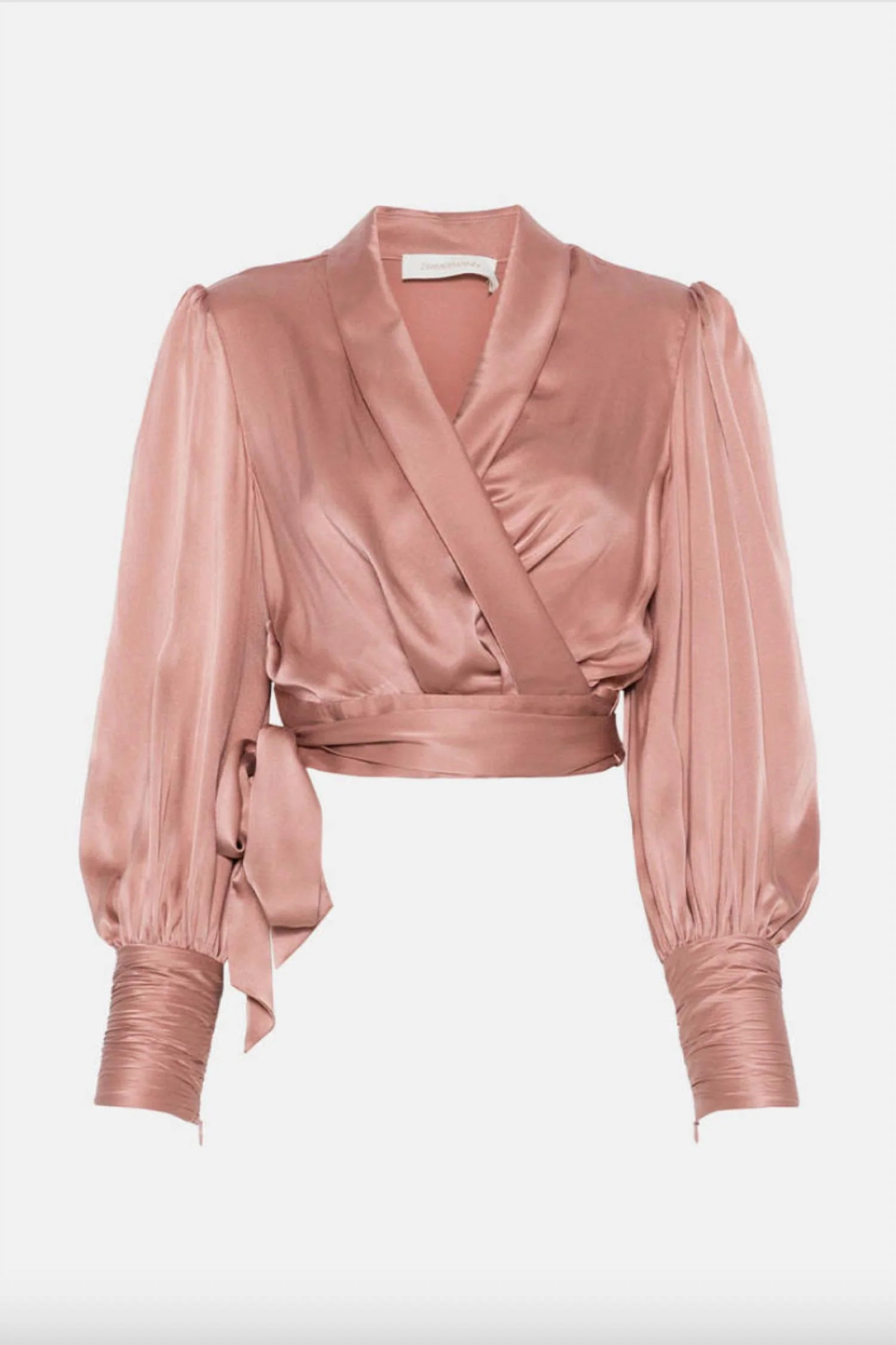 Silk Wrap Top In Blush | Shop Simon