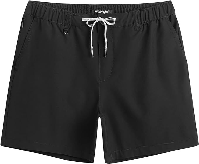 maamgic Men's 5 inch Inseam Shorts Pull-On Relaxed Fit Comfort Stretch Short Shorts with Pocket | Amazon (US)