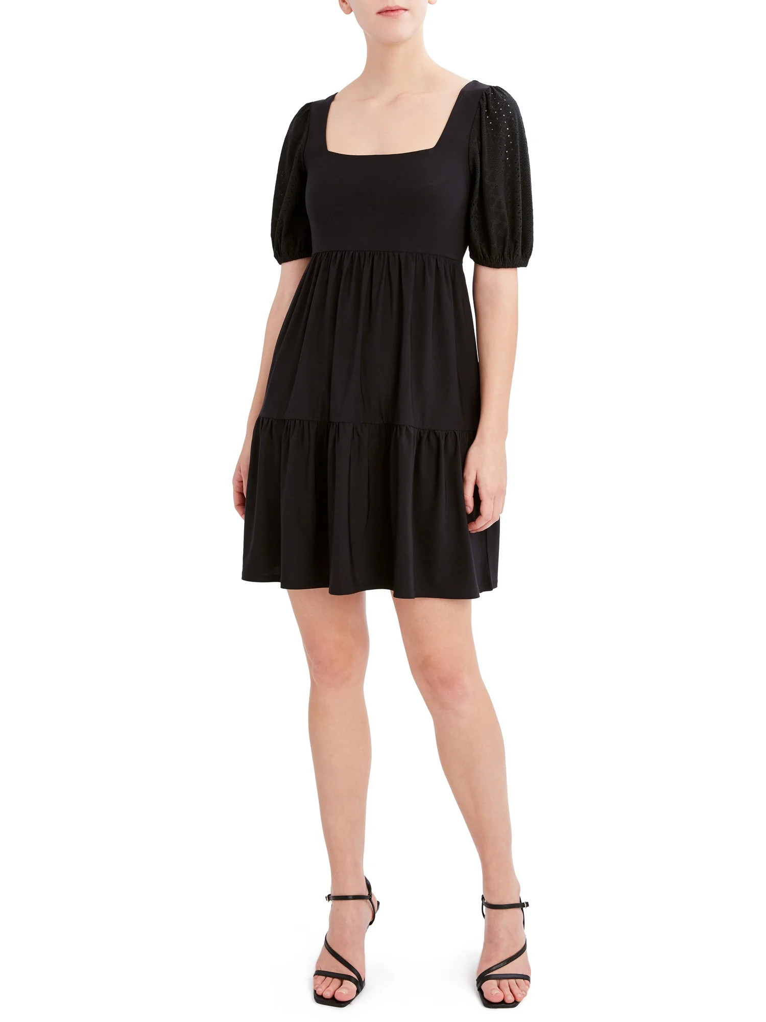 BCBG Paris Women's Knit Eyelet Sleeve Dress | Walmart (US)