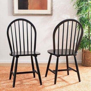 Safavieh Camden Spindle Oval Back Dining Chair (Set of 2) - Black | Bed Bath & Beyond