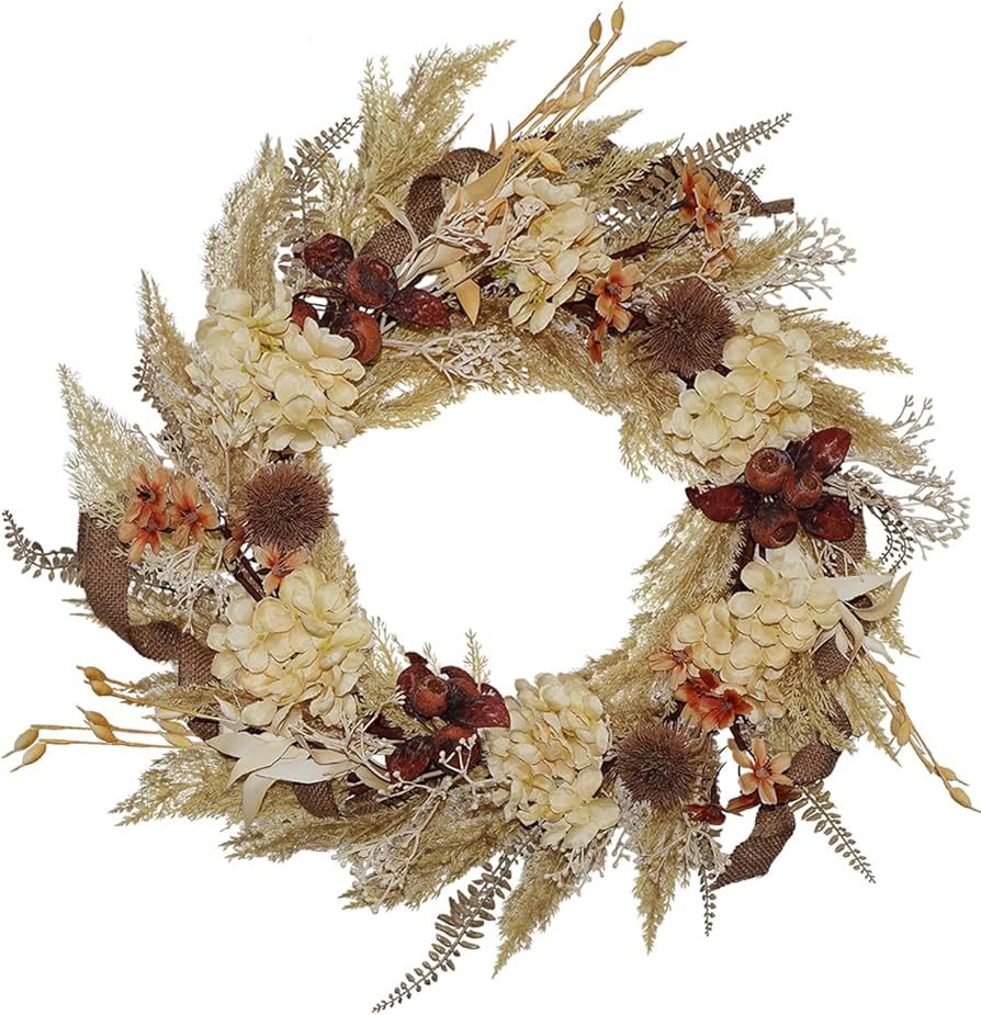 Fall Home Decor, Fall Decor, Fall Front Door Wreath, Thanksgiving Decor, Neutral Fall Decor | Amazon (US)