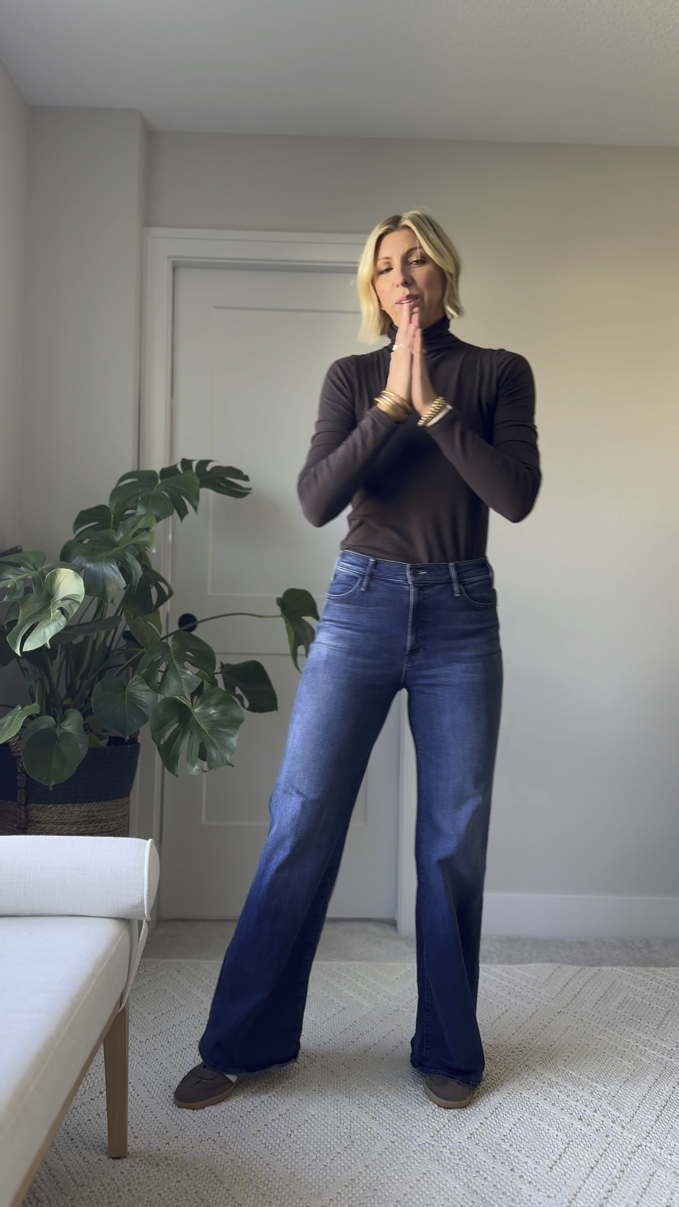 A pair of dark wash wide leg jeans are the perfect base to any great outfit this winter! They look elegant. The darker wash is slimming and can easily be dressed up for the holidays. These have amazing stretch & feels like you’re wearing sweater pants. They fit true to size 

#LTKHoliday #LTKStyleTip #LTKOver40