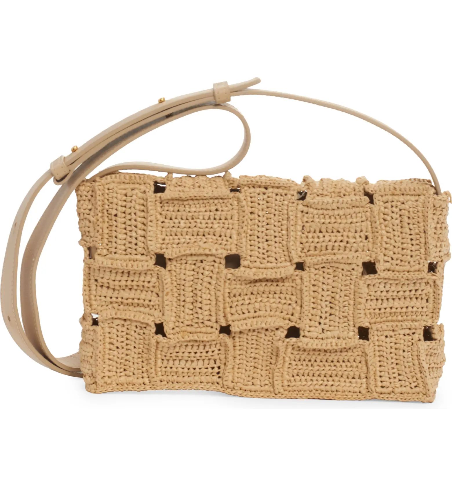 Cassette Crochet Raffia Shoulder Bag | Nordstrom