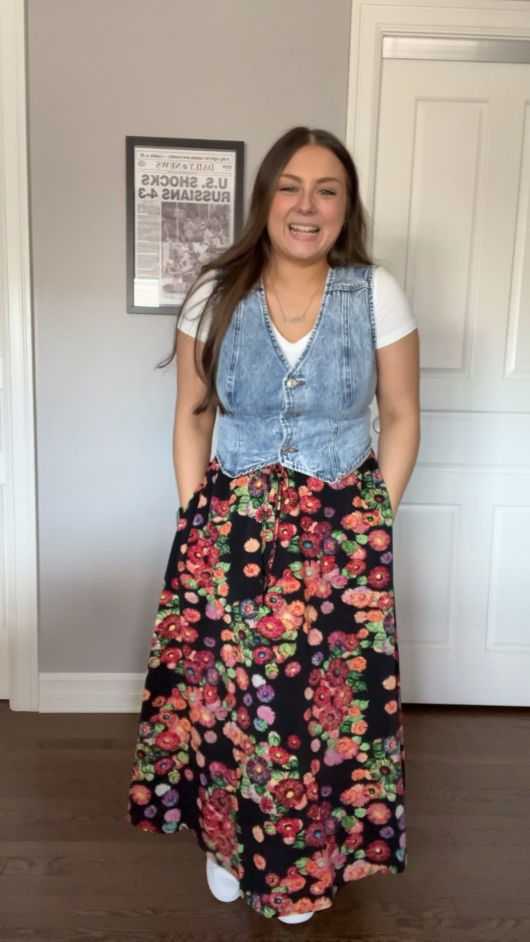 Boho birthday girl energy 🌸✨ 

Obsessed with this boho chic outfit moment for summer birthdays, brunch dates, winery trips, concerts, farmers markets, and vacation nights. 

Styled this floral maxi skirt with a denim vest layered over a white baby tee and comfy sneakers for the perfect casual feminine look 🤍

Boho birthday outfit, boho chic outfit, boho fashion, floral maxi skirt outfit, denim vest outfit, white baby tee outfit, casual feminine style, summer birthday outfit, brunch outfit ideas, winery outfit, vacation outfit, concert outfit, country concert outfit, western boho style, flowy skirt outfit, maxi skirt styling, casual chic outfit, trendy summer outfit, feminine casual outfit, everyday fashion inspo, cute outfit ideas, effortless style, comfy chic outfit, soft girl aesthetic, weekend outfit inspo, farmers market outfit, sneaker outfit idea, layered outfit look, statement skirt outfit, vacation dinner outfit, date night casual look, millennial fashion, affordable fashion finds, trendy boho look, summer style inspo, floral print outfit, modest summer outfit, transitional outfit idea, denim layered outfit, easy everyday outfit, fashion inspo, capsule wardrobe style, girly casual outfit, romantic boho aesthetic, chic casual look, flowy floral skirt, denim vest fashion, neutral feminine style

#LTKdayinmylife #LTKootd #LTKWorkwear