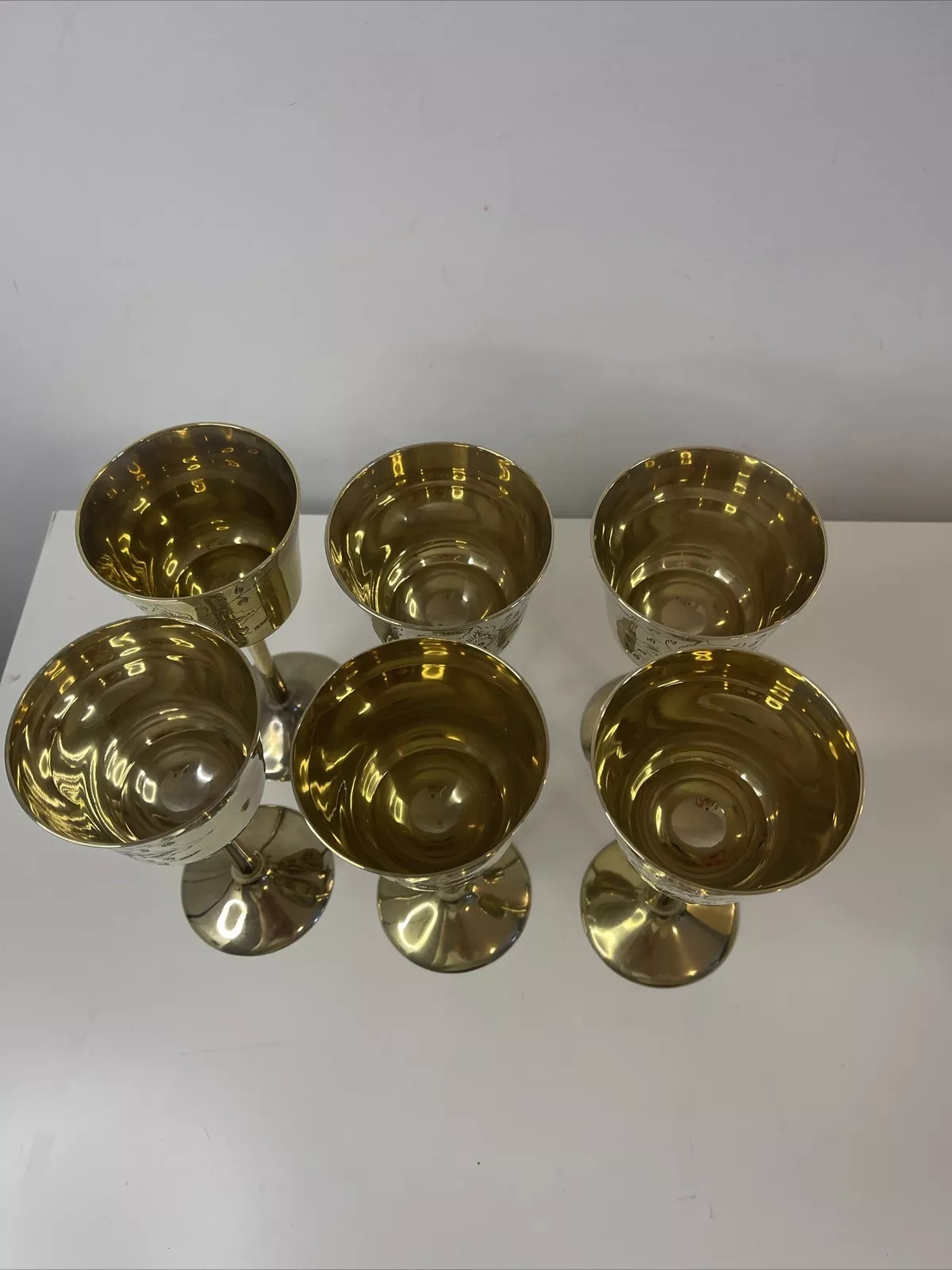 German Silver Engraved Wine Goblets Set of 6  | eBay | eBay US