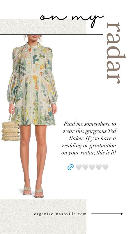 On my radar: this beautiful Ted Baker dress is the perfect summer wedding or graduation dress. Also note, you can rent this too!  #weddingguest #renttherunway

#LTKParties