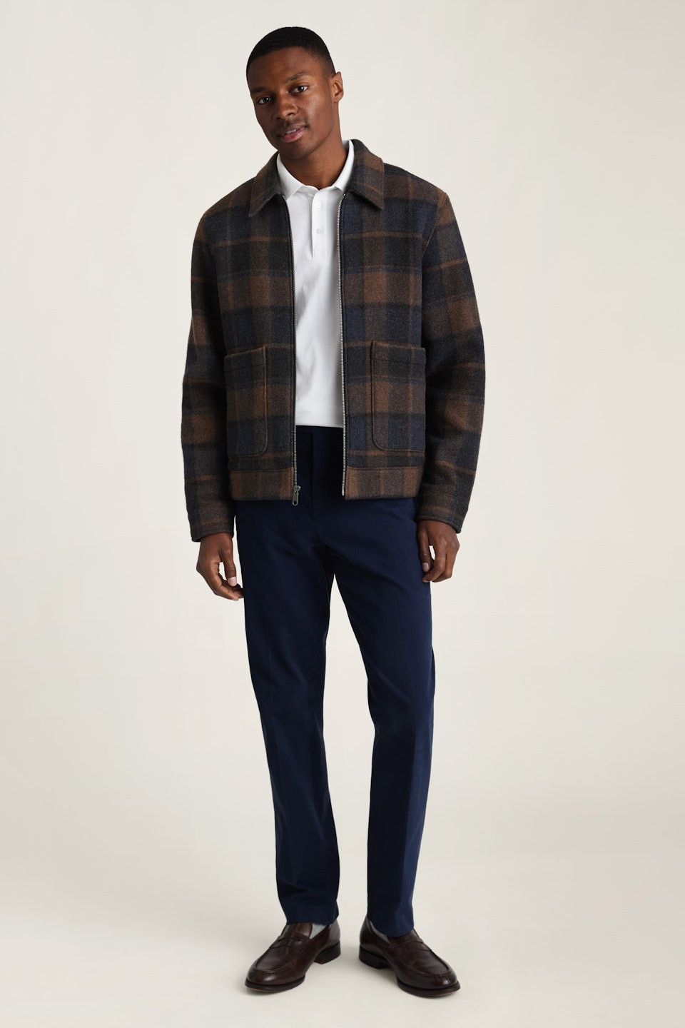 The Italian Wool Deck Jacket for Men by Bonobos - Navy Khaki Check - S One Fit | Bonobos (US)