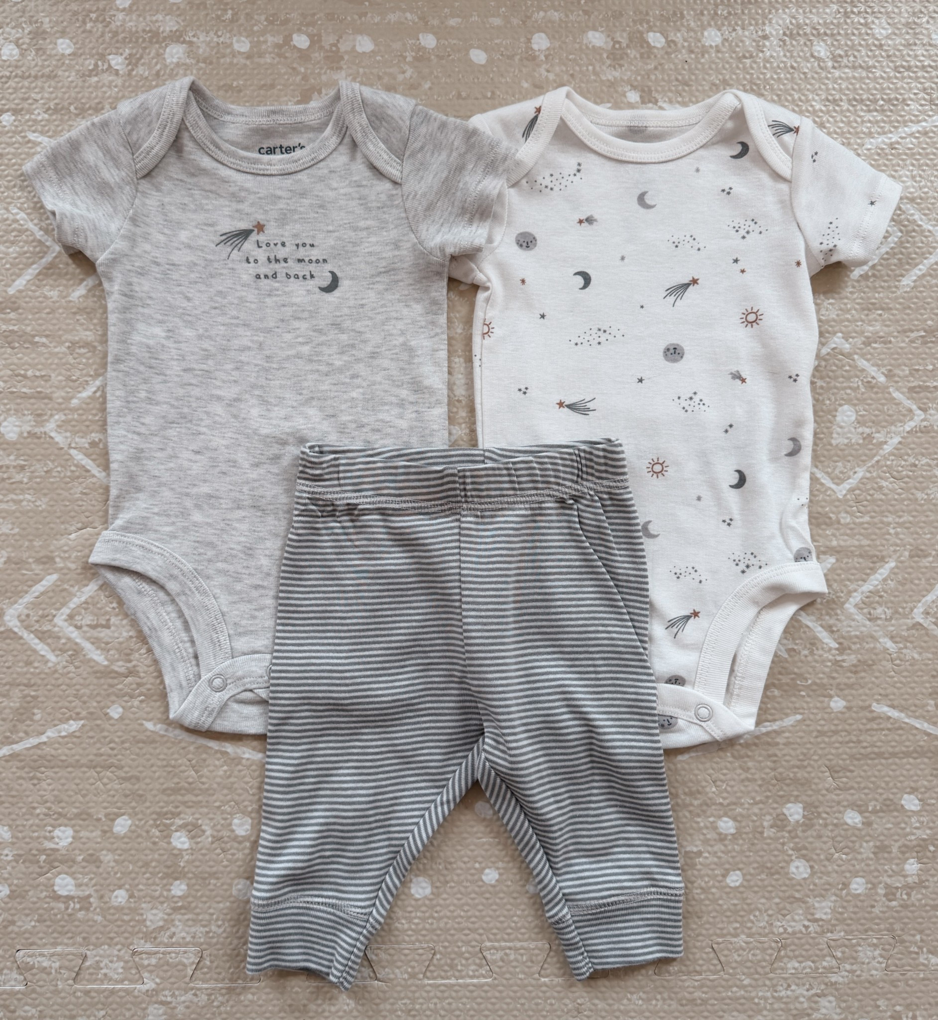 The perfect outfit for those sweet early days 🤍 This Carter’s Just One You 3-piece baby set is a must-have for your little one’s first year. Featuring two soft bodysuits and matching pants, this baby outfit set makes getting dressed quick, easy, and stress-free—perfect for busy days with a newborn.

Made with comfort in mind, this infant clothing set is soft, breathable, and gentle on baby’s skin, keeping your little one cozy for naps, playtime, and everything in between. Plus, it’s Standard 100 by OEKO-TEX certified, so you can feel confident knowing it’s made with clean, safe materials.

If you’re looking for newborn essentials, baby boy or girl outfits, affordable baby clothes, or coming home outfit ideas, this adorable and practical set is a staple for everyday wear.

#babyclothes #newbornessentials #babyoutfits #cartersbaby #ltkfinds #momlife #babyfashion #newbornstyle

#LTKBump #LTKmomlife #LTKBaby