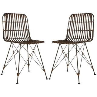 Minerva Brown Wicker Dining Chair (Set of 2) | The Home Depot