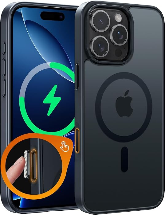 FNTCASE for iPhone 16 Pro Case: Magnetic Matte Translucent Military Grade Drop Protective Phone C... | Amazon (US)