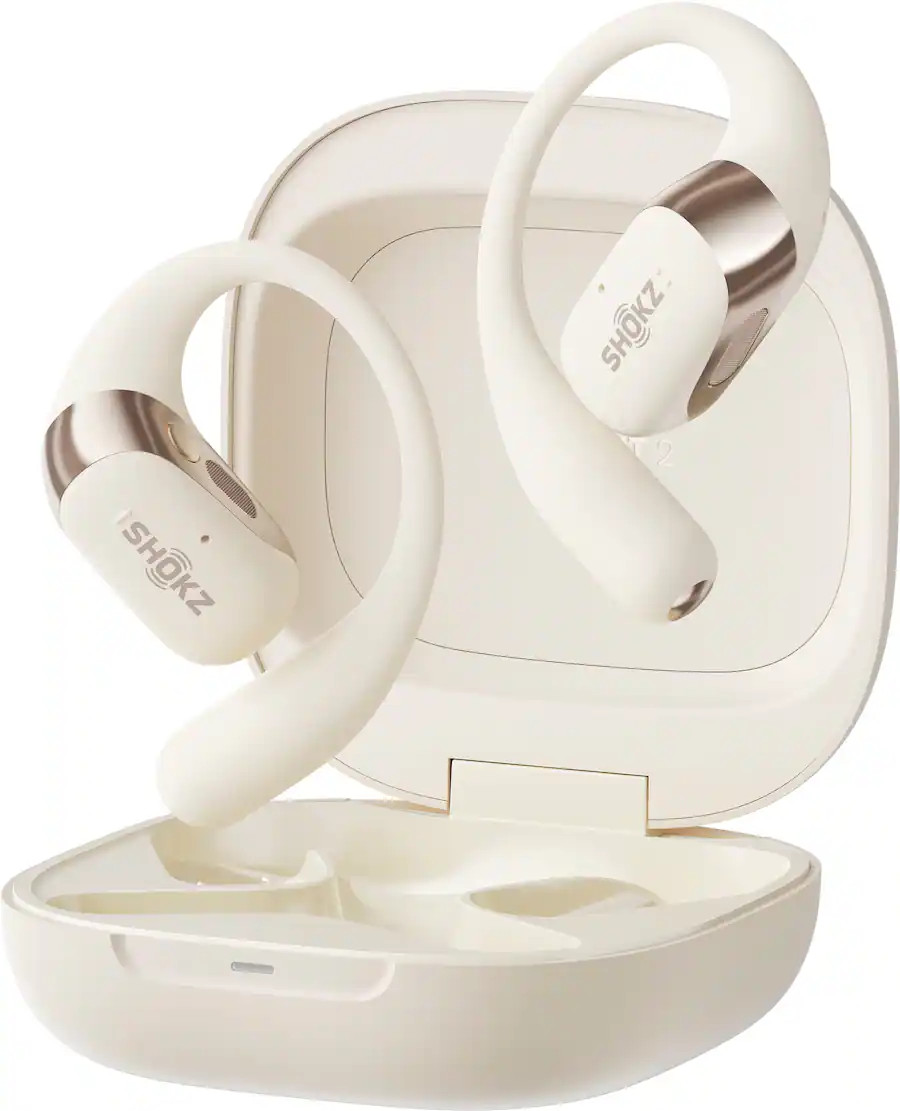Shokz - OpenFit 2 Open-Ear True Wireless Earbuds - Beige | Best Buy U.S.