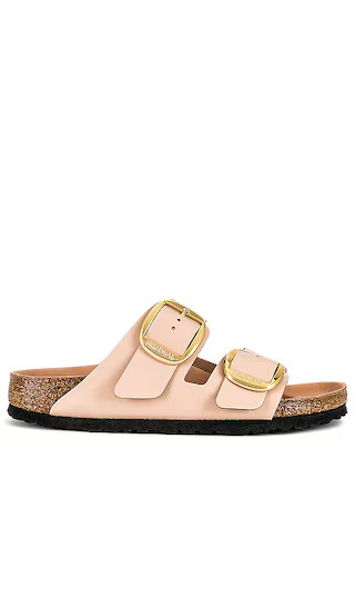 Arizona Big Buckle High Shine Sandal in Nude | Revolve Clothing (Global)