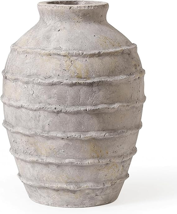 Amazon.com: Kokrose Terracotta Vase, White Grey Rustic Farmhouse Decor, Vintage Large Pottery Cla... | Amazon (US)