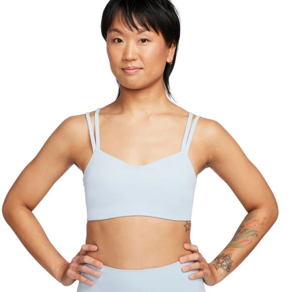 Women's Nike Zenvy Strappy Sports Bra XSmall Lt Armory Blue/Pcg3c | Scheels