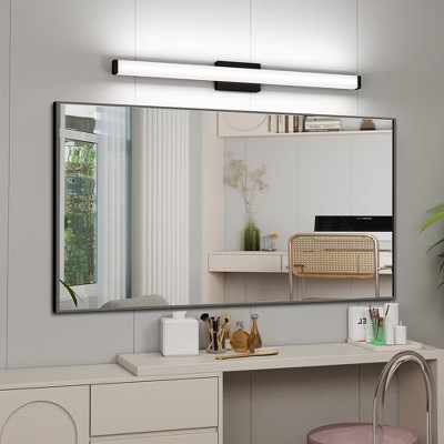 Modern 25in Brushed Nickel LED Vanity Light 14W Bathroom Fixture Over Mirror | Target