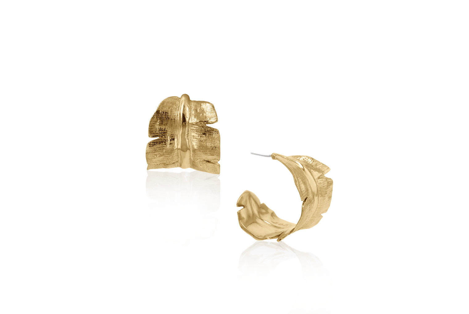 Banana Leaf Earhoops | Banana Leaf Hoop Earrings | Mignon Faget | Mignon Faget