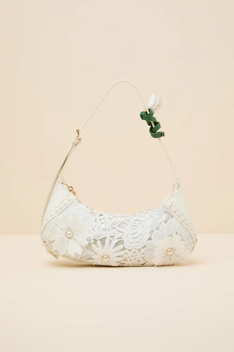 Lacey Crochet White Shoulder Bag | Lulus