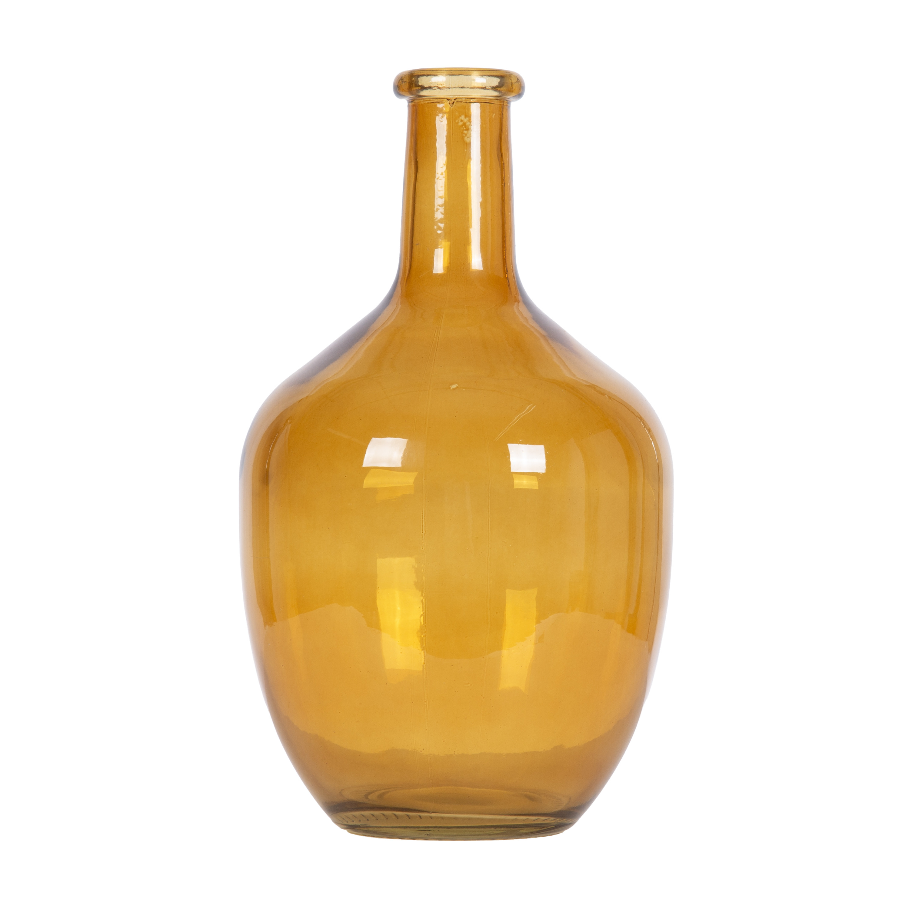 12" High Amber Translucent Glass Indoor Tabletop Vase by Home Decor Collection | Walmart (US)