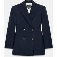 Zara - Zw Collection Fitted Buttoned Blazer - Dark Navy - L - Woman | Zara US