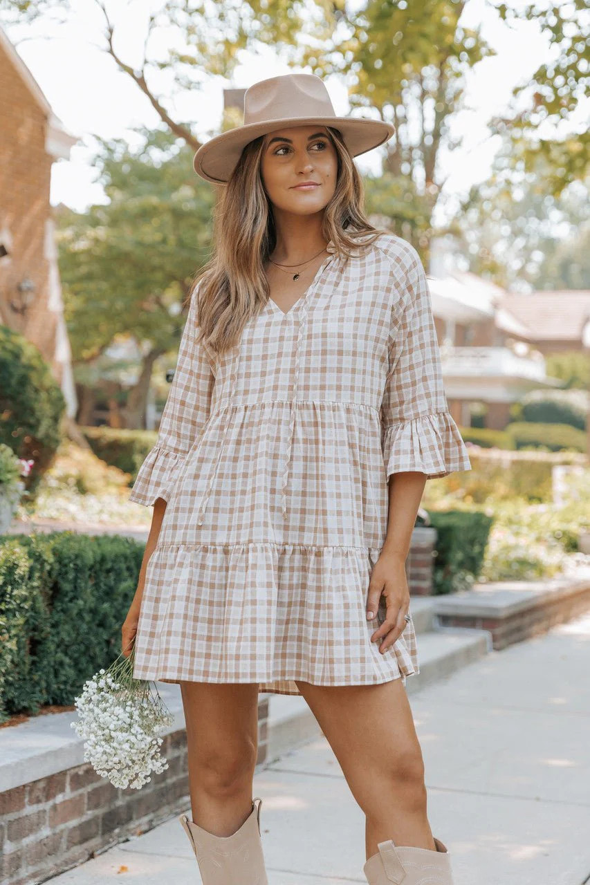 Boho Plaid Tiered Mini Dress | Magnolia Boutique | Magnolia Boutique