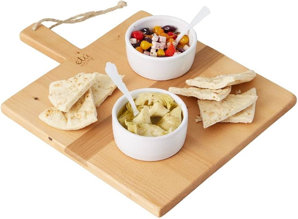 etúHOME Natural Wood Square Charcuterie Board, Serving Board for Cheese Spreads and Hosting | Amazon (US)