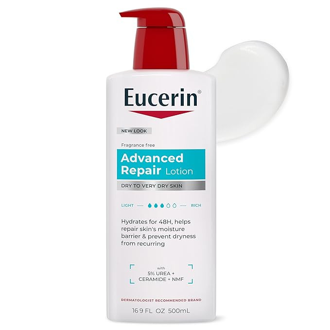 Eucerin Advanced Repair Lotion, Urea Enriched, Unscented Body Lotion for Dry Skin With Triple Moi... | Amazon (US)