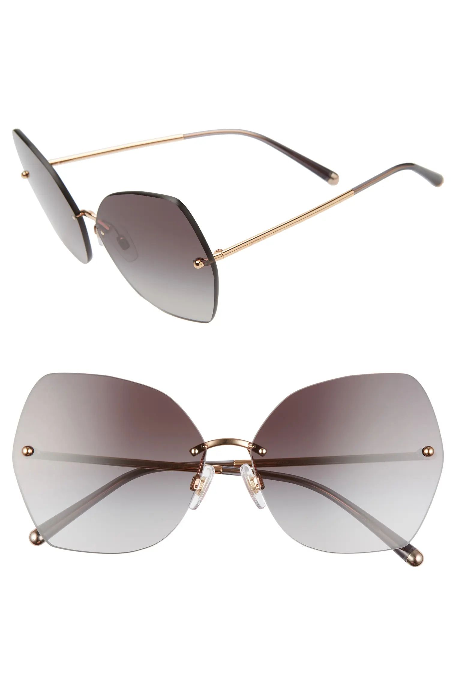Lucia 64mm Mirrored Oversize Butterfly Sunglasses | Nordstrom
