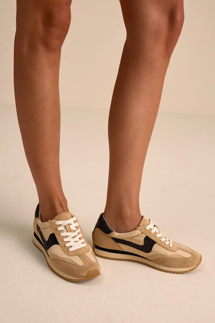 B.Ntcd Tan Multi Leather Nylon Sneakers | Lulus