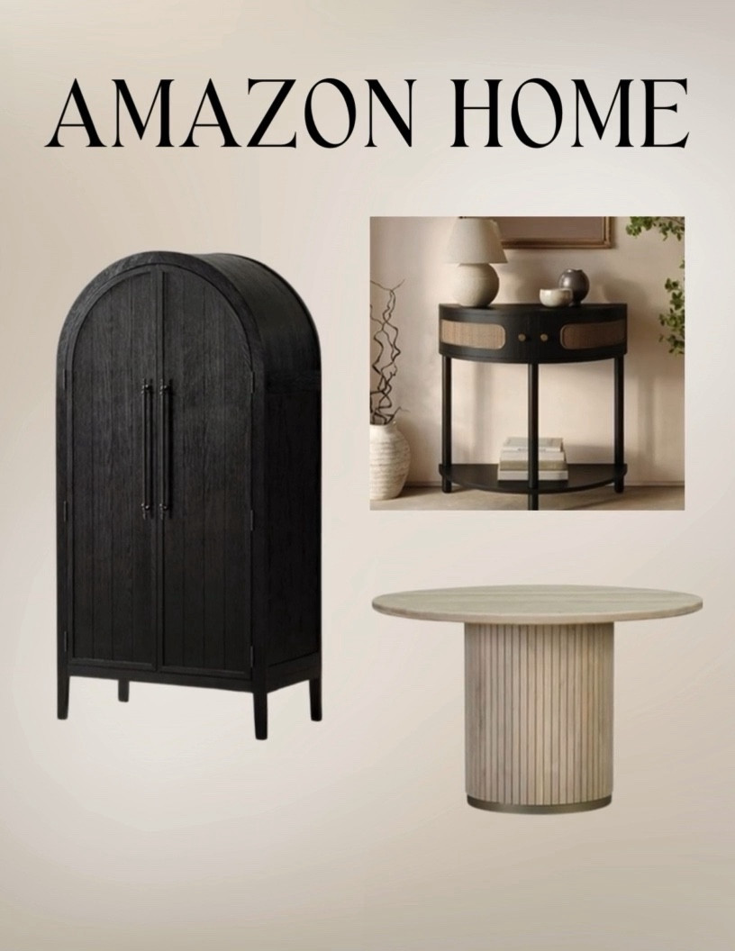 Amazons home modern trend, sleek and modern console, modern bookcase and dining table. Contemporary design with natural elements 
#ltklivingroom
#livingroom

#LTKhome