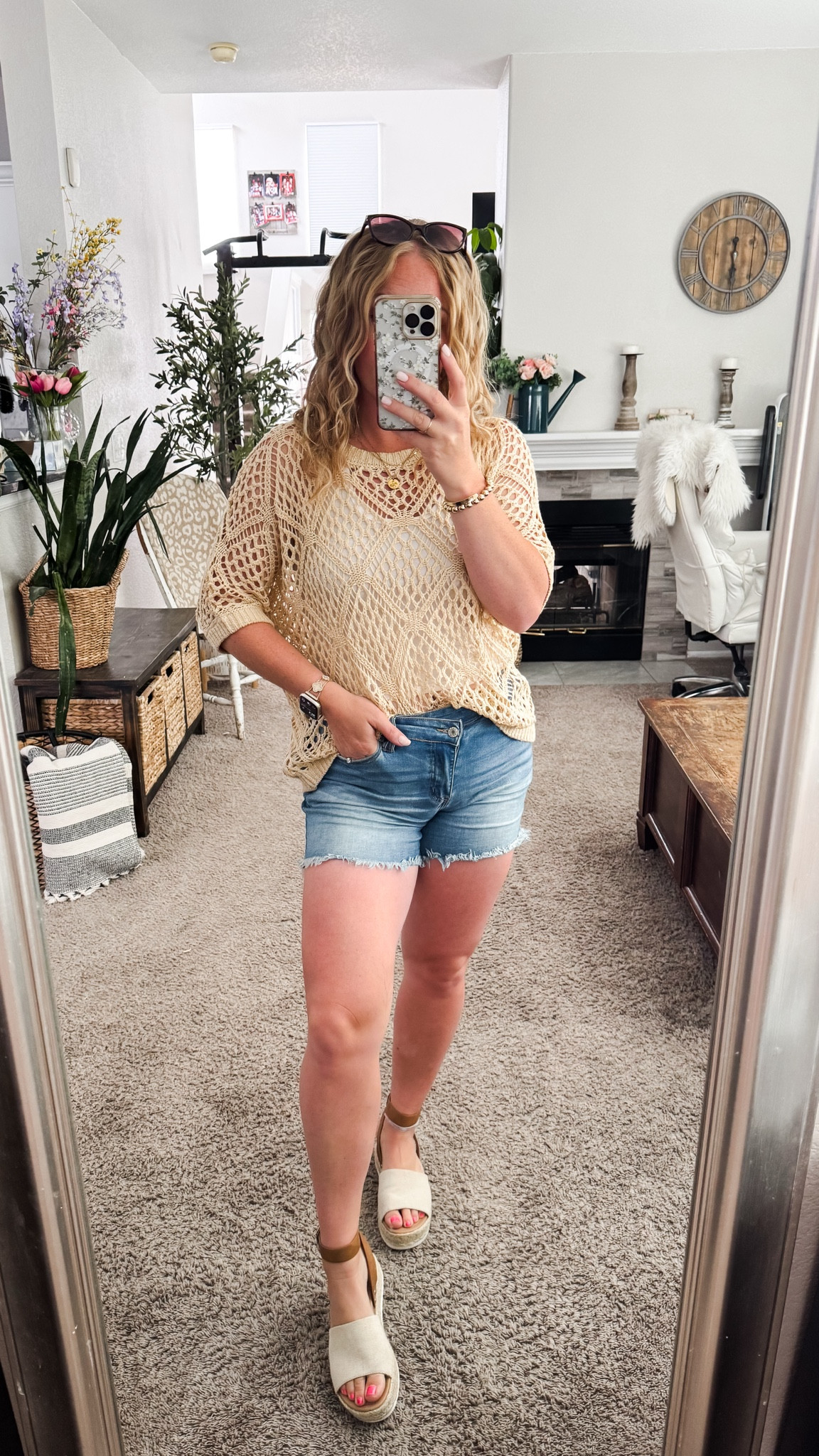 Crochet knit top with denim
 Shorts and platform sandals, everything fits tts 






Amazon outfits, summer outfit inspo, outfit ideas, casual outfits amazon, amazon outfits every day, spring outfits 2026, summer outfits

#LTKSaleAlert #LTKPetite #LTKootd