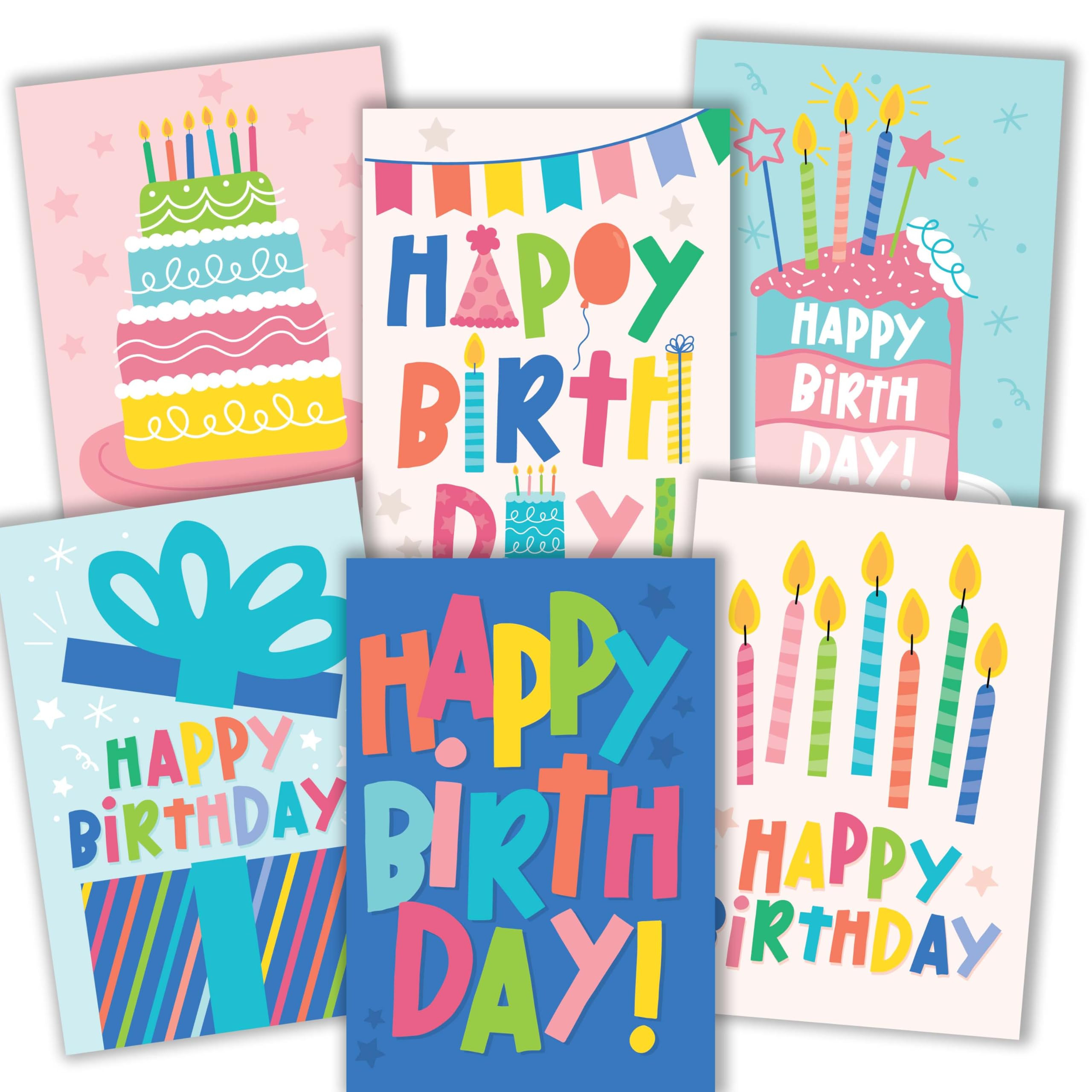 Hadley Designs Happy Birthday Cards Bulk with Envelopes - 54 Assorted Birthday Cards for Kids & A... | Amazon (US)