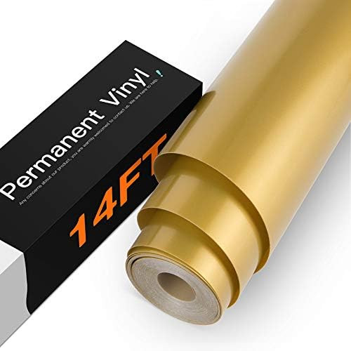 HTVRONT Gold Permanent Vinyl, Gold Vinyl for Cricut - 12" x 14 FT Gold Adhesive Vinyl Roll for Cricu | Amazon (US)