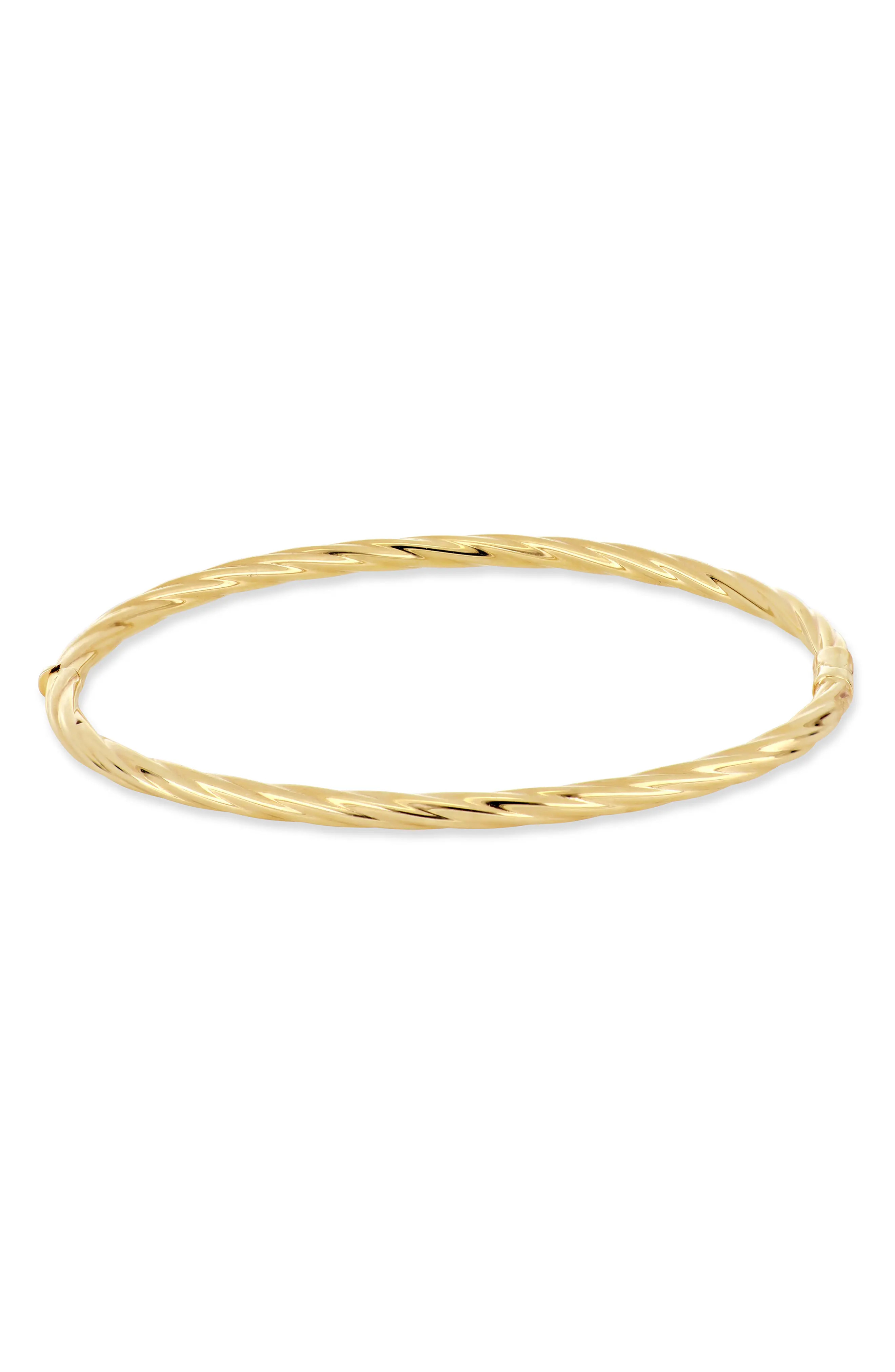 Bony Levy 14K Gold Twisted Texture Bangle Bracelet in 14K Yellow Gold at Nordstrom, Size 7 | Nordstrom