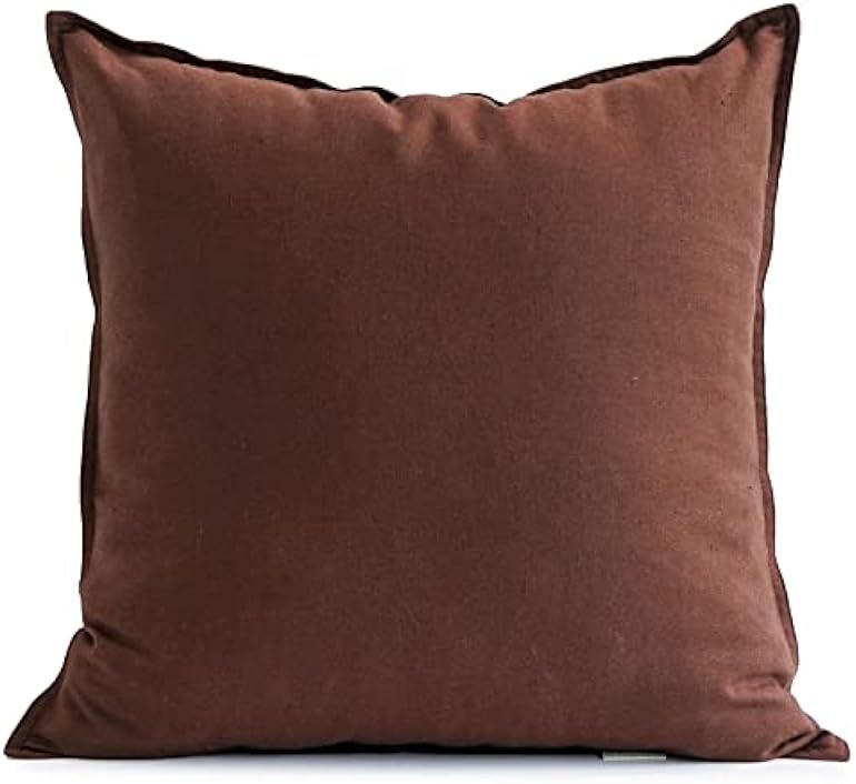 Jeanerlor 24" x 24" Natural Cotton Linen Soft Soild Decorative Square Throw Pillow Covers Green Set  | Amazon (US)