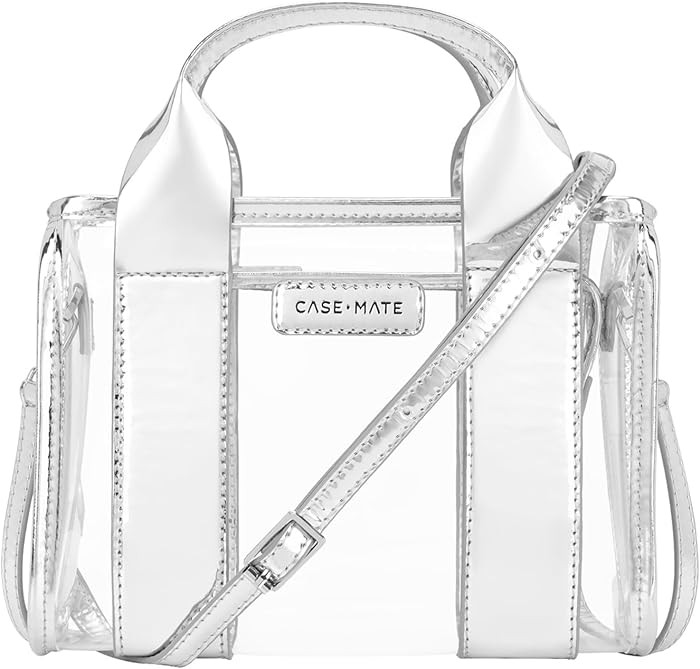 Case-Mate Stadium Tote Bag for Women - Clear Bag for Stadium Events - Silver Chrome/Clear Mini Pu... | Amazon (US)